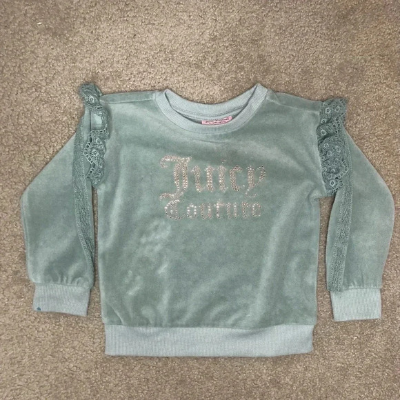 Juicy Couture Other - Juicy Couture Girls Velour Tracksuit Pullover Size 4T Teal